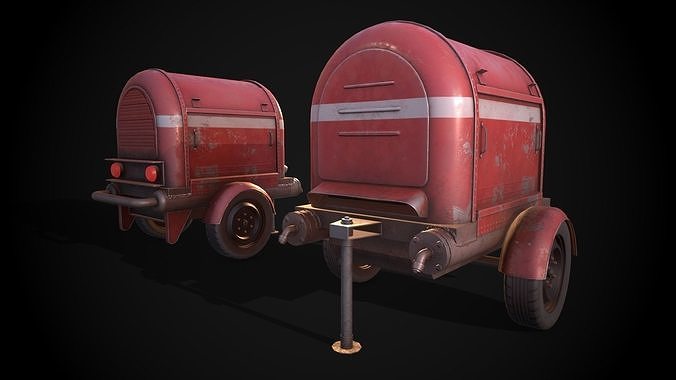 Diesel Air Compressor Low-poly 3D model