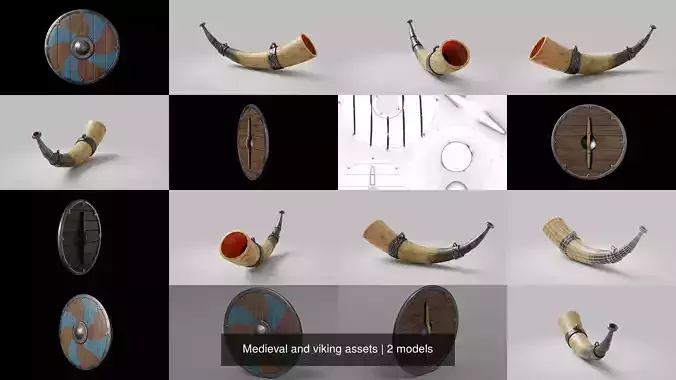 Medieval and viking assets 3D Model Collection