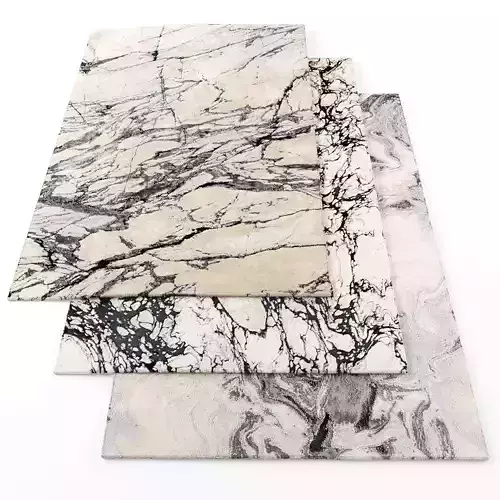 Rugs-1182 three marble rugs Low-poly 3D model