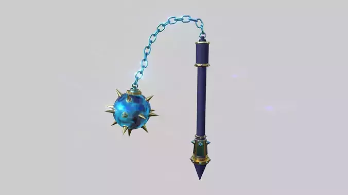Medieval Flail 08 Water - Character Fantasy Weaponry Low-poly 3D model