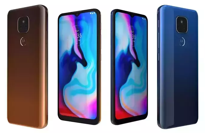 Motorola Moto E7 Plus Amber Bronze And Navy Blue