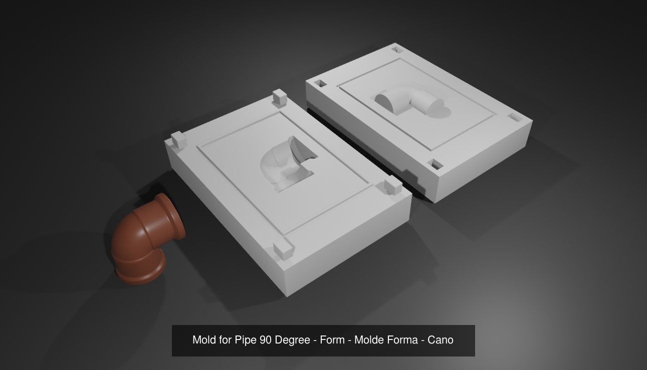Water Pipe PVC Mold Form - Pack - Printable  3D Model Collection_1