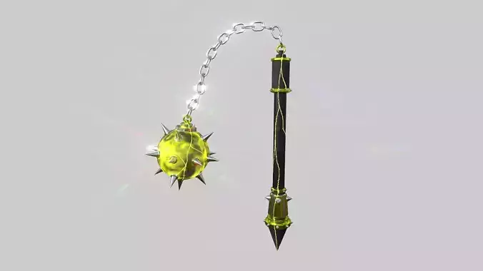 Medieval Flail 10 Thunder - Character Fantasy Weaponry Low-poly 3D model