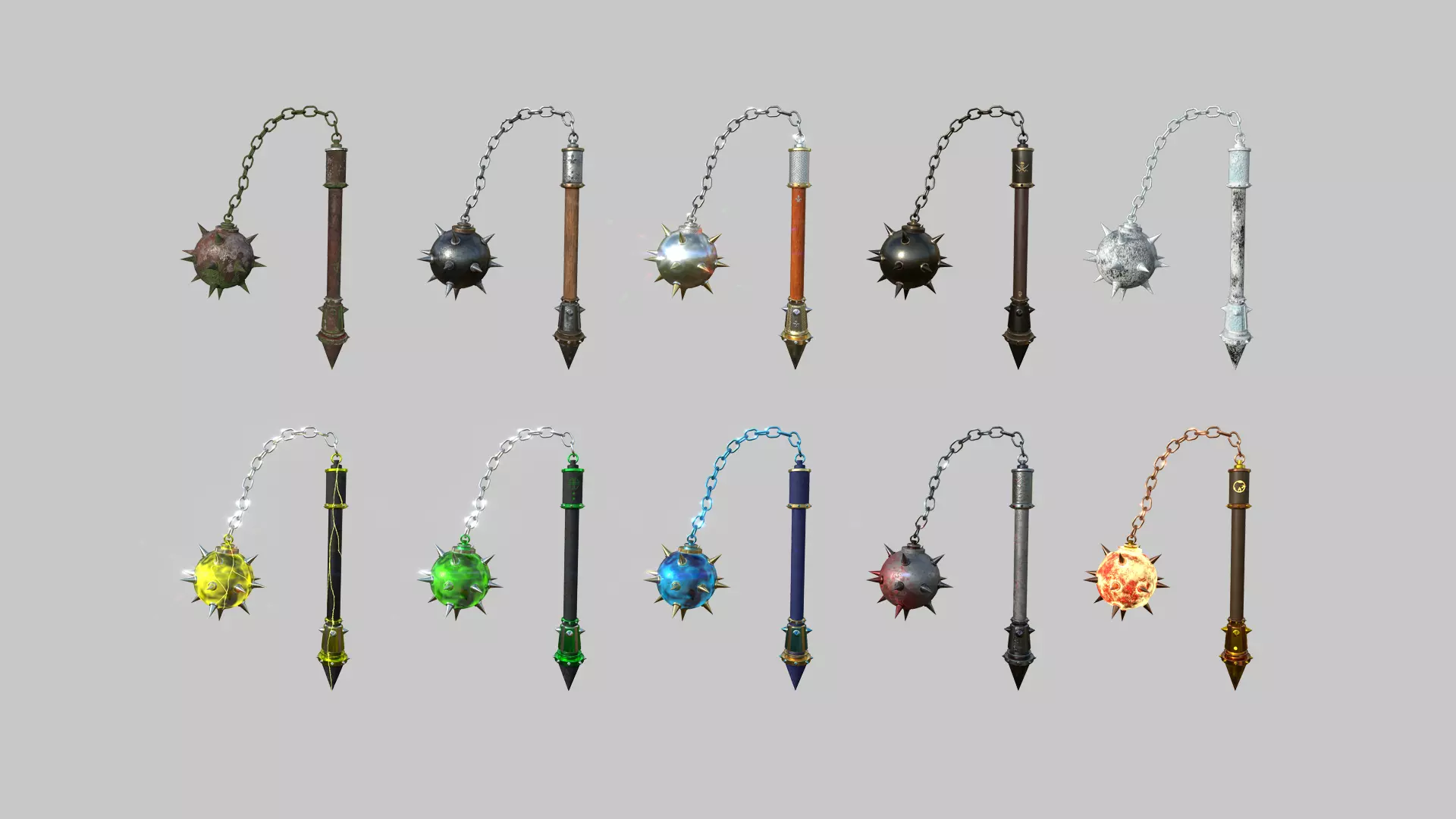 10 Medieval Flail Collection - Character Fantasy Weaponry _0