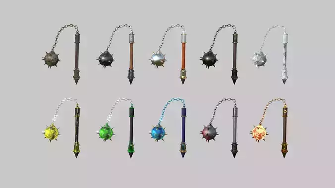 10 Medieval Flail Collection - Character Fantasy Weaponry 