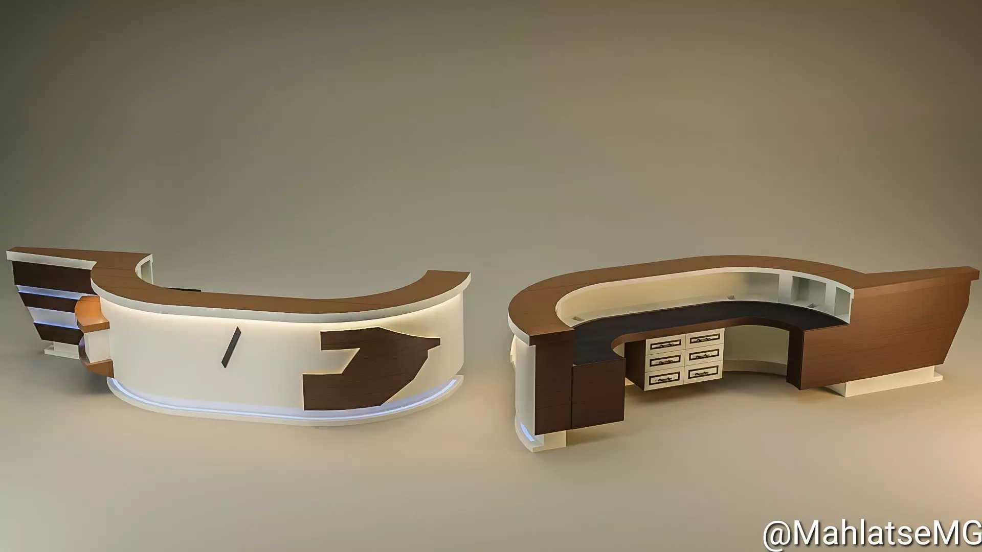 Reception desk Low-poly 3D model