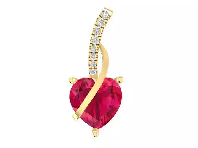 heart diamond pendant for women 1291