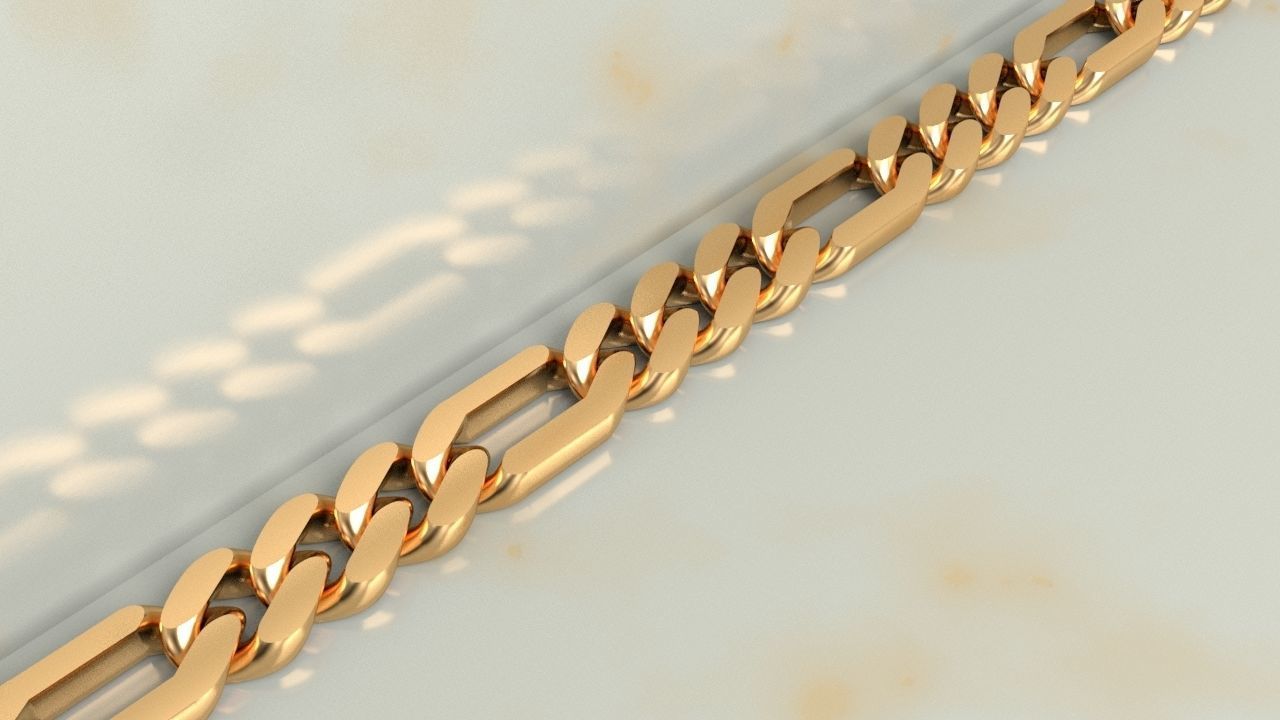 Miami Cuban Chain Necklace or Bracelet 3D print model_5