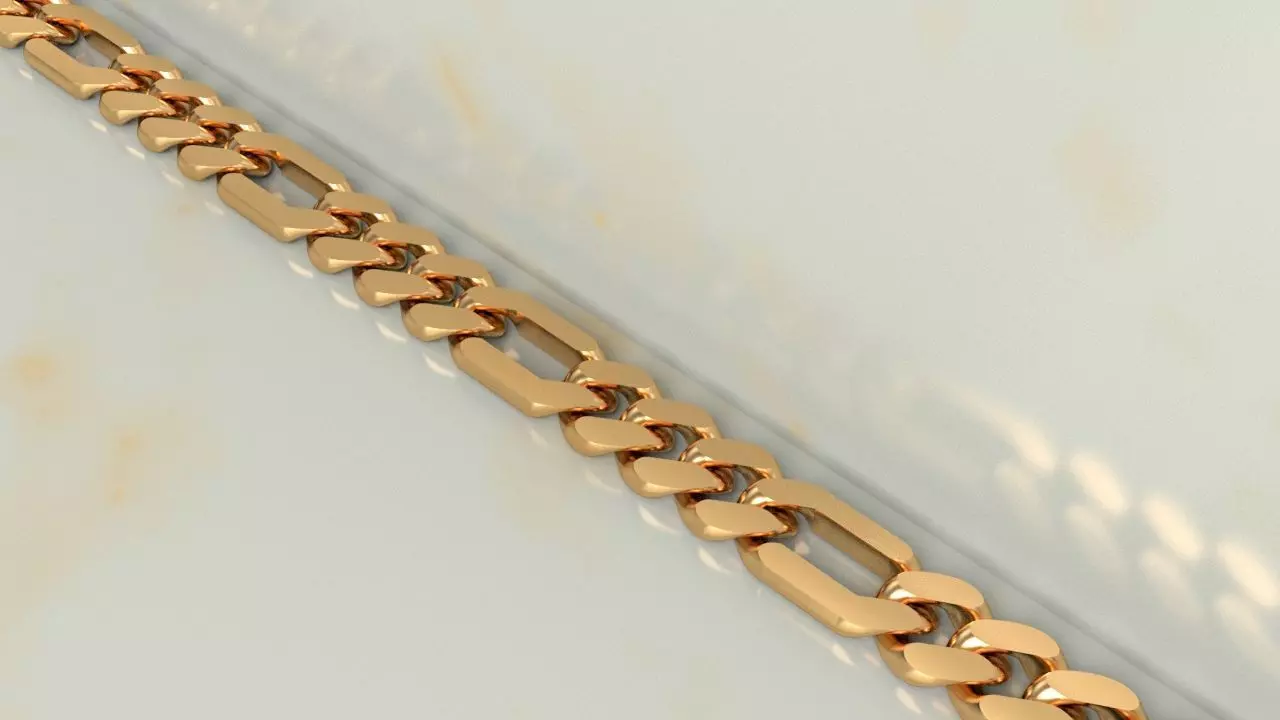 Miami Cuban Chain Necklace or Bracelet 3D print model_0