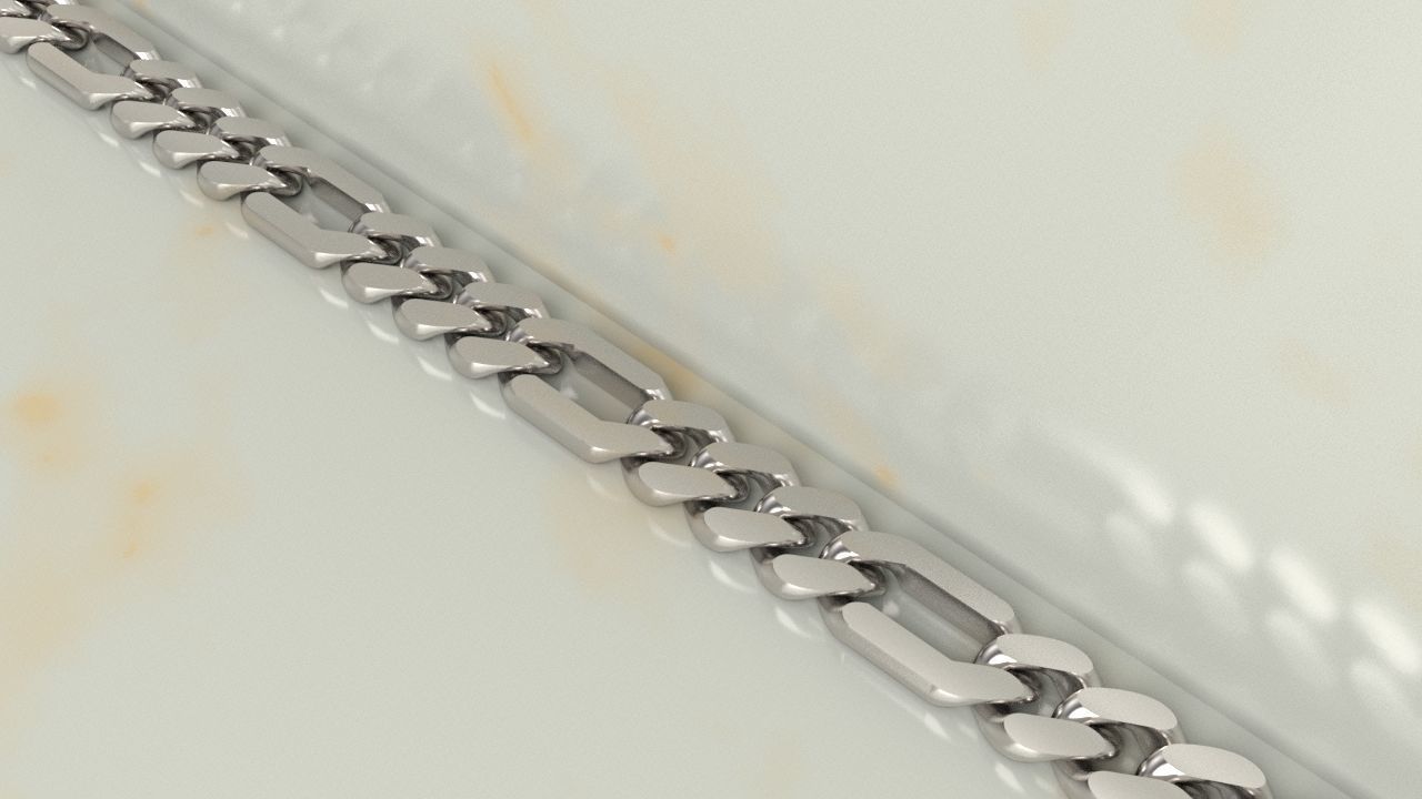Miami Cuban Chain Necklace or Bracelet 3D print model_2