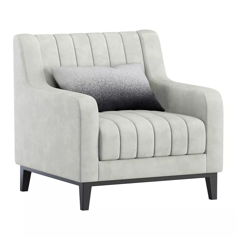 Modern Armchair Velvet 3D model_0