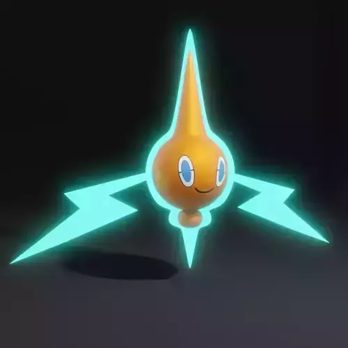 Realistic Rotom animated pokemon with lightning bolt Low-poly 3D model