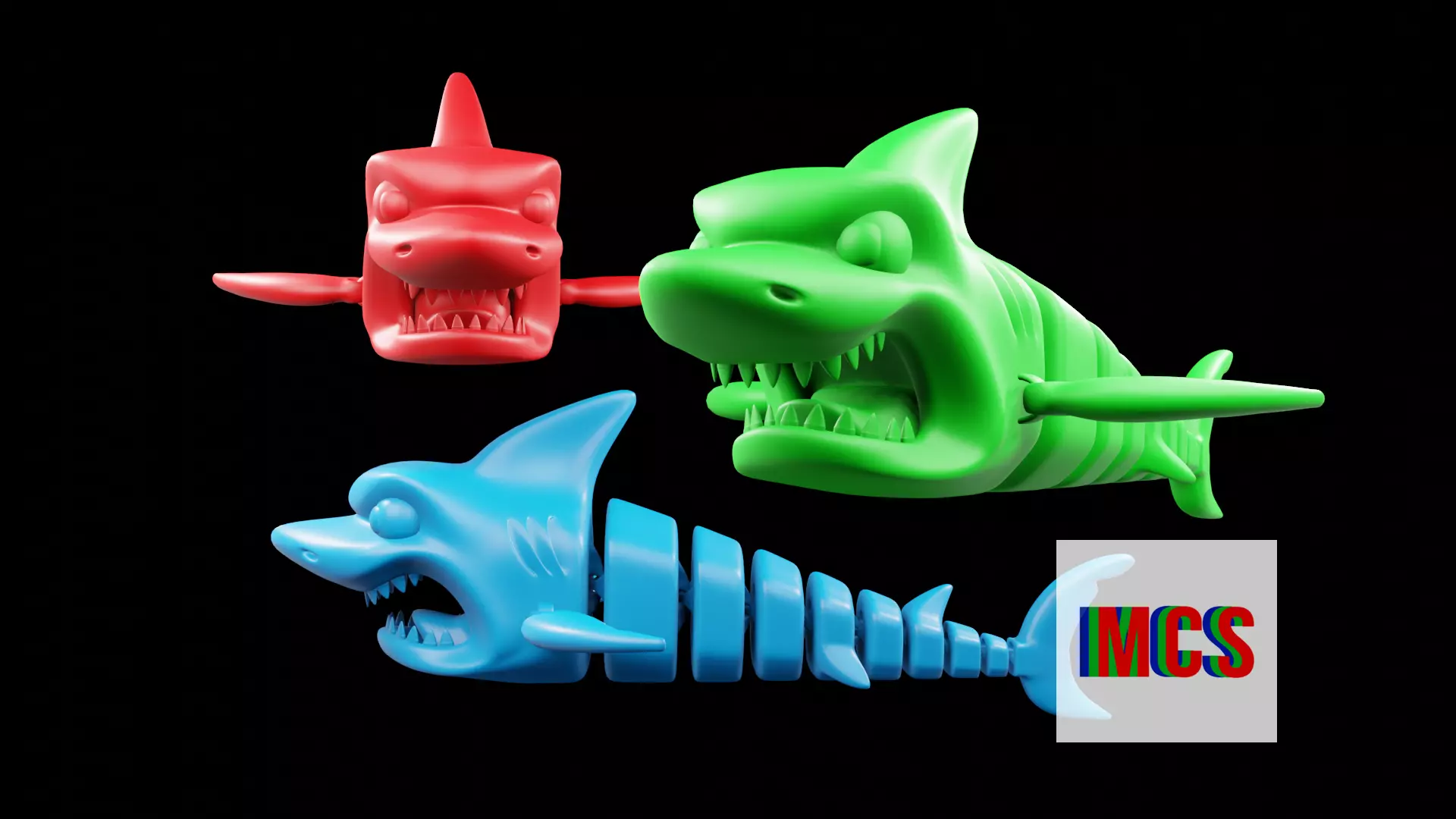SHARK FLEX TOY print 3d - blender 3d Free 3D print model_0