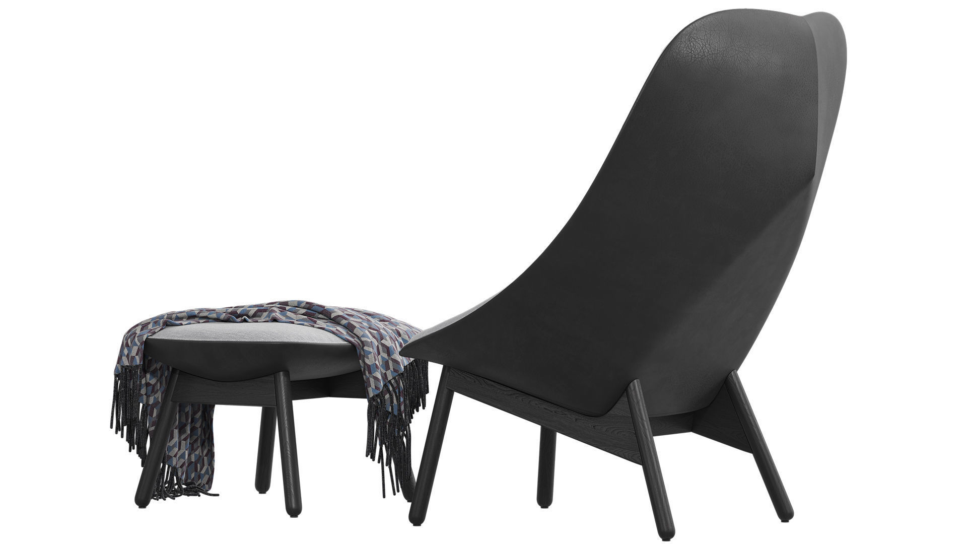 HAY Uchiwa Lounge Quilted armchair 3D model_6