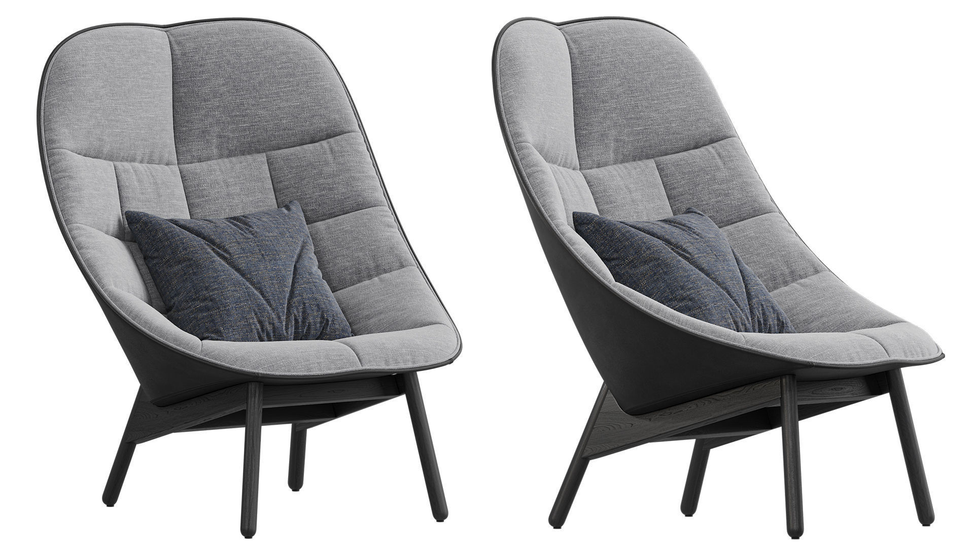 HAY Uchiwa Lounge Quilted armchair 3D model_5