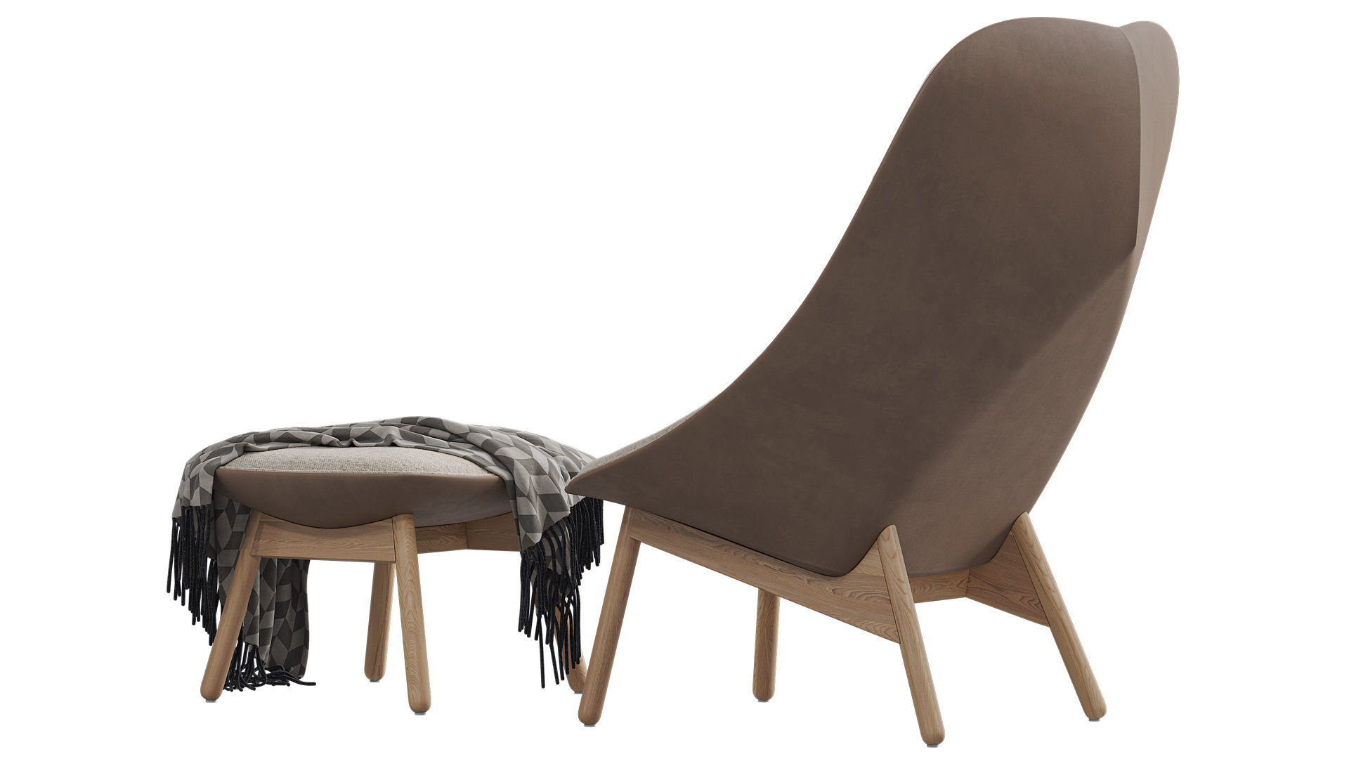 HAY Uchiwa Lounge Quilted armchair 3D model_3