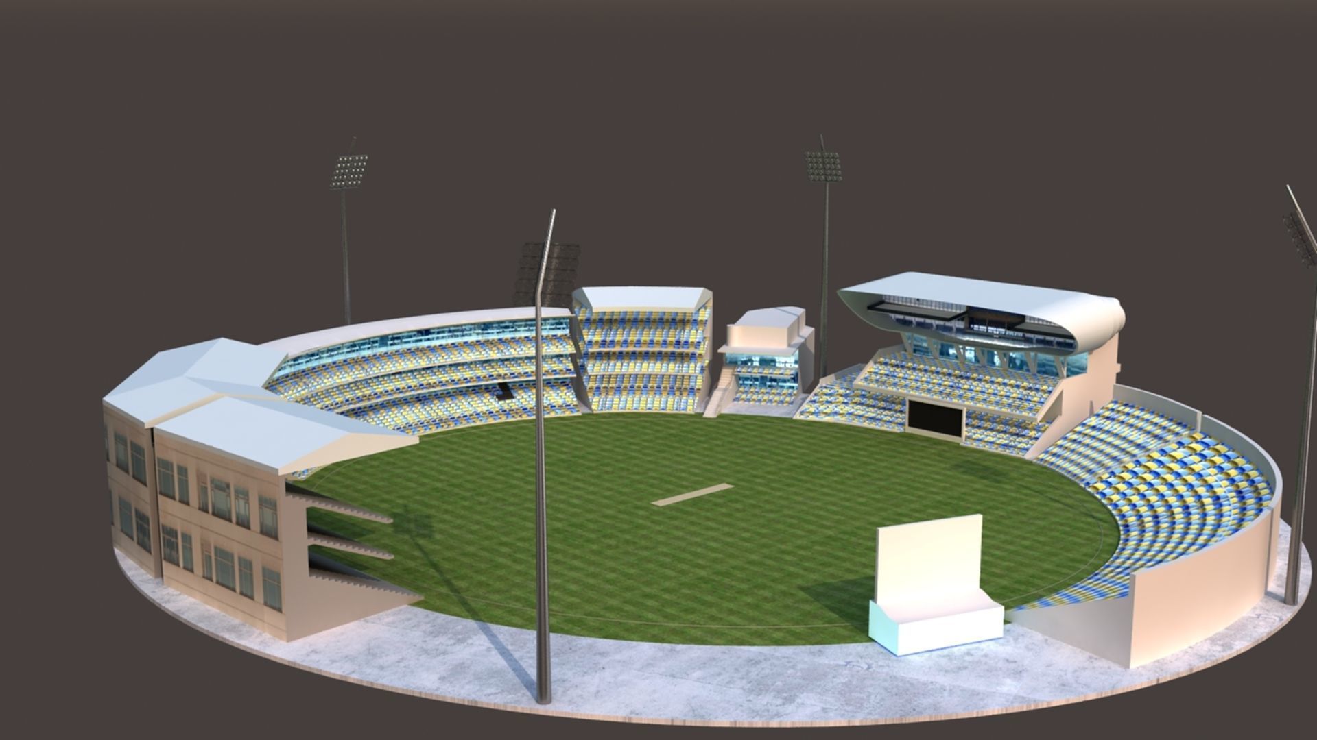 Kensington Oval Cricket Stadium 3D model_1