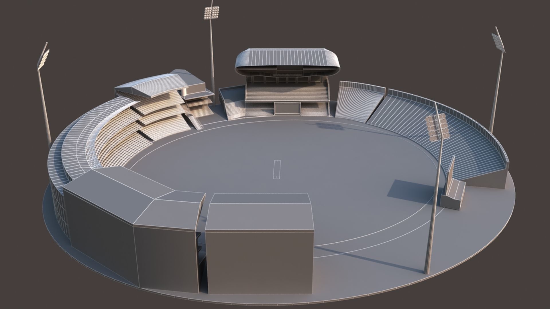 Kensington Oval Cricket Stadium 3D model_8