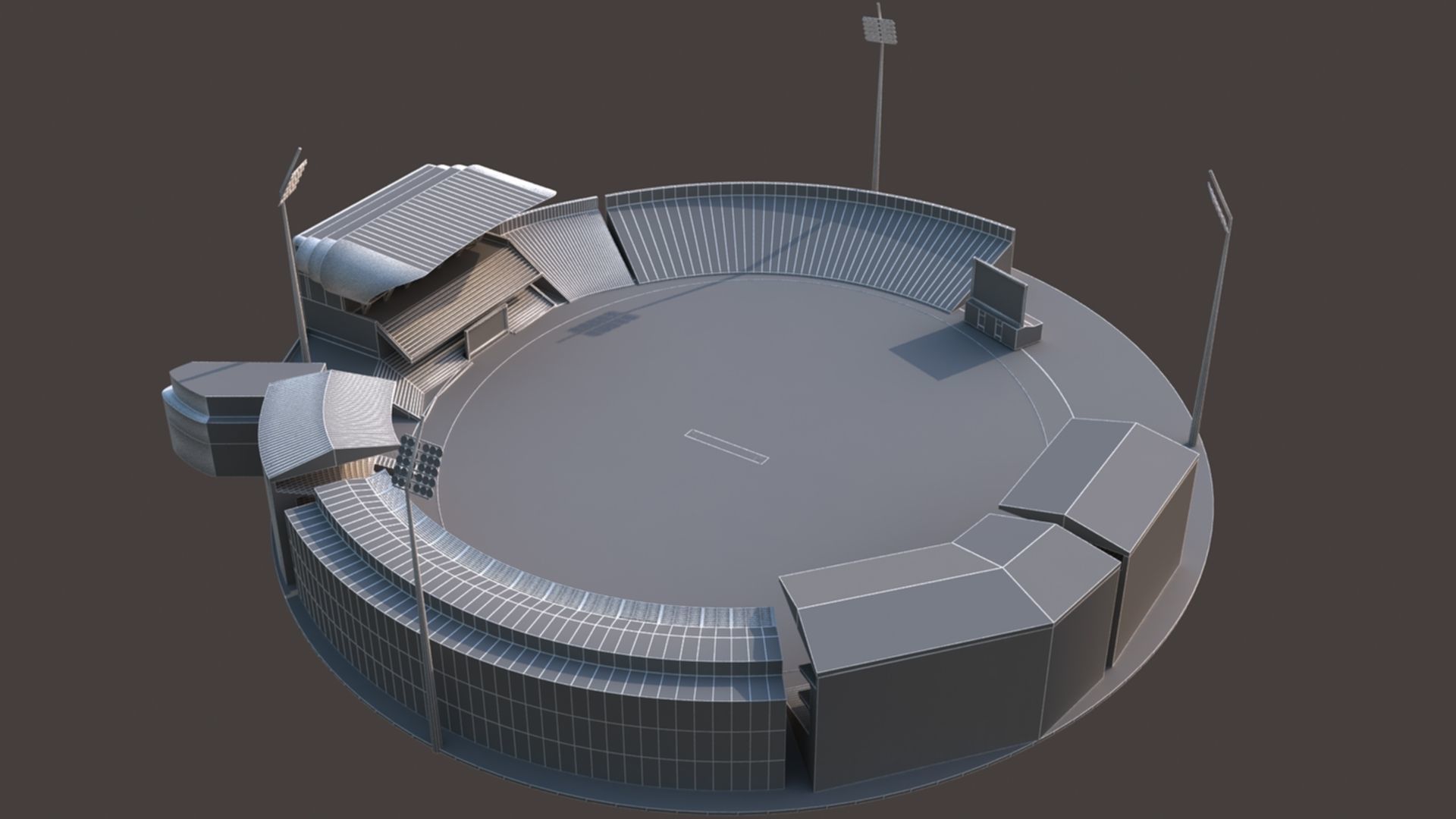 Kensington Oval Cricket Stadium 3D model_19