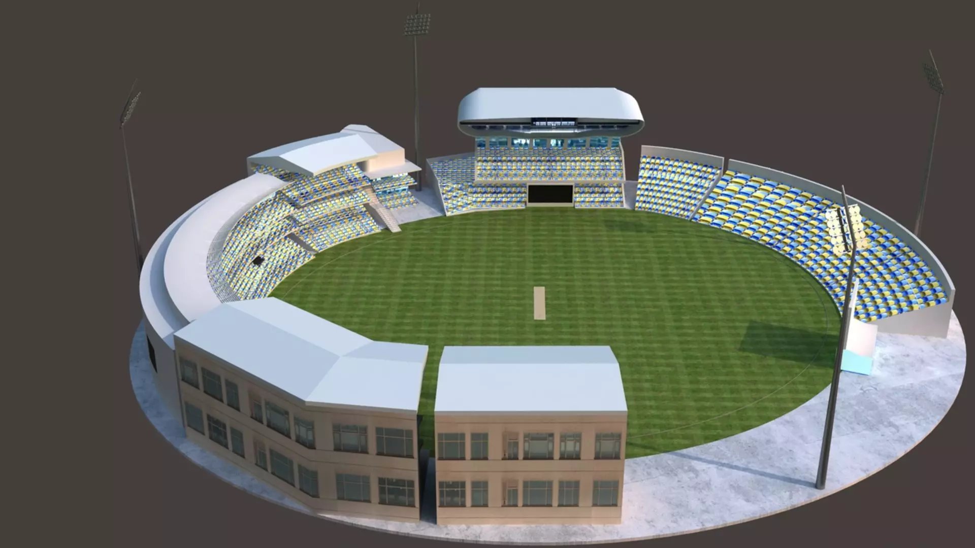 Kensington Oval Cricket Stadium 3D model_0