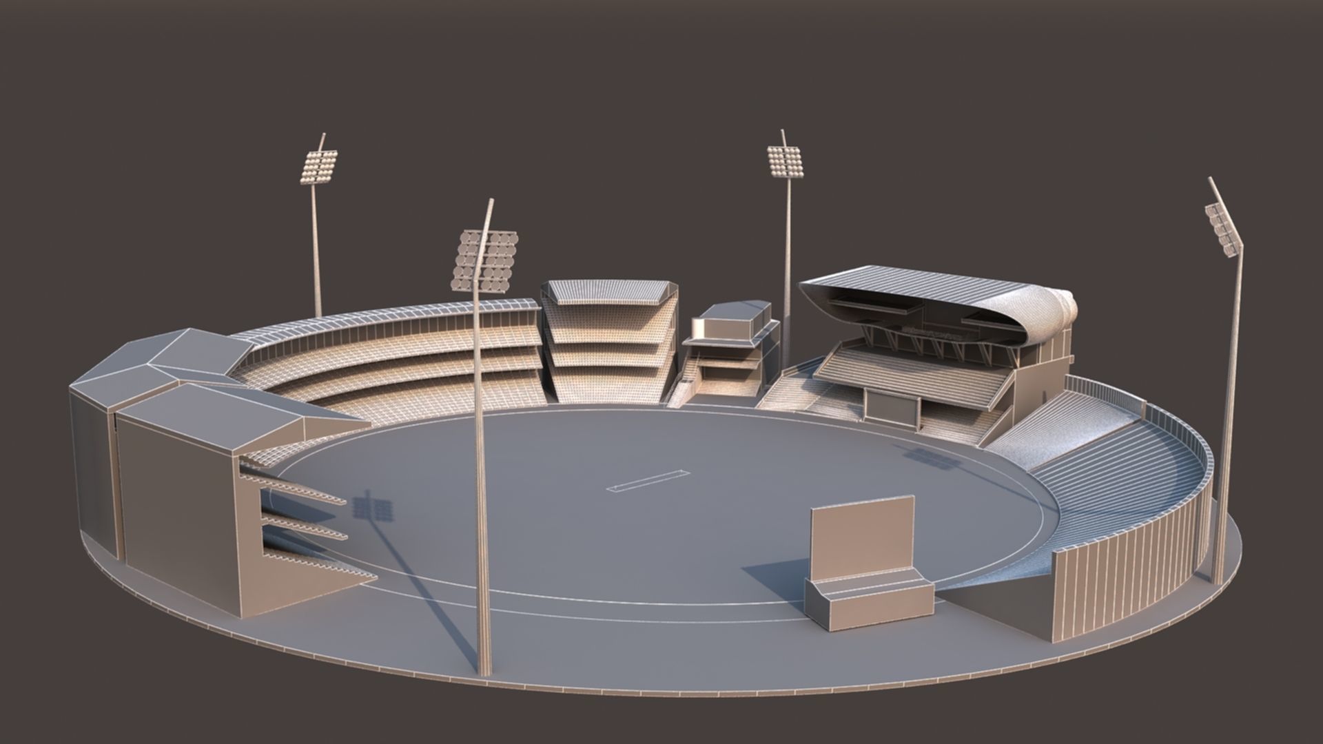 Kensington Oval Cricket Stadium 3D model_9