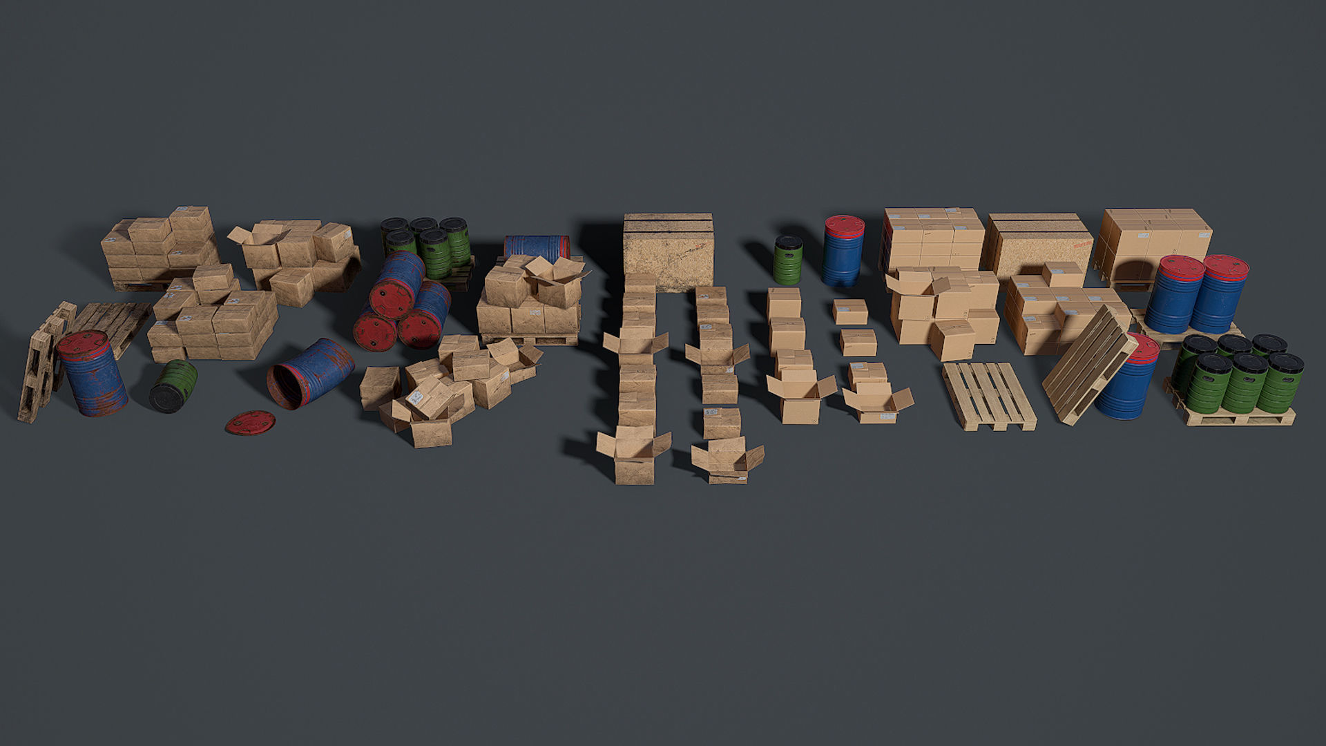 Props for the storage house Set 1 UE4 Low-poly 3D model_4