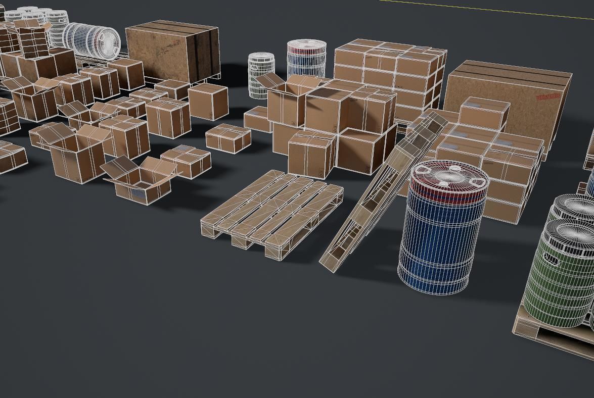 Props for the storage house Set 1 UE4 Low-poly 3D model_9