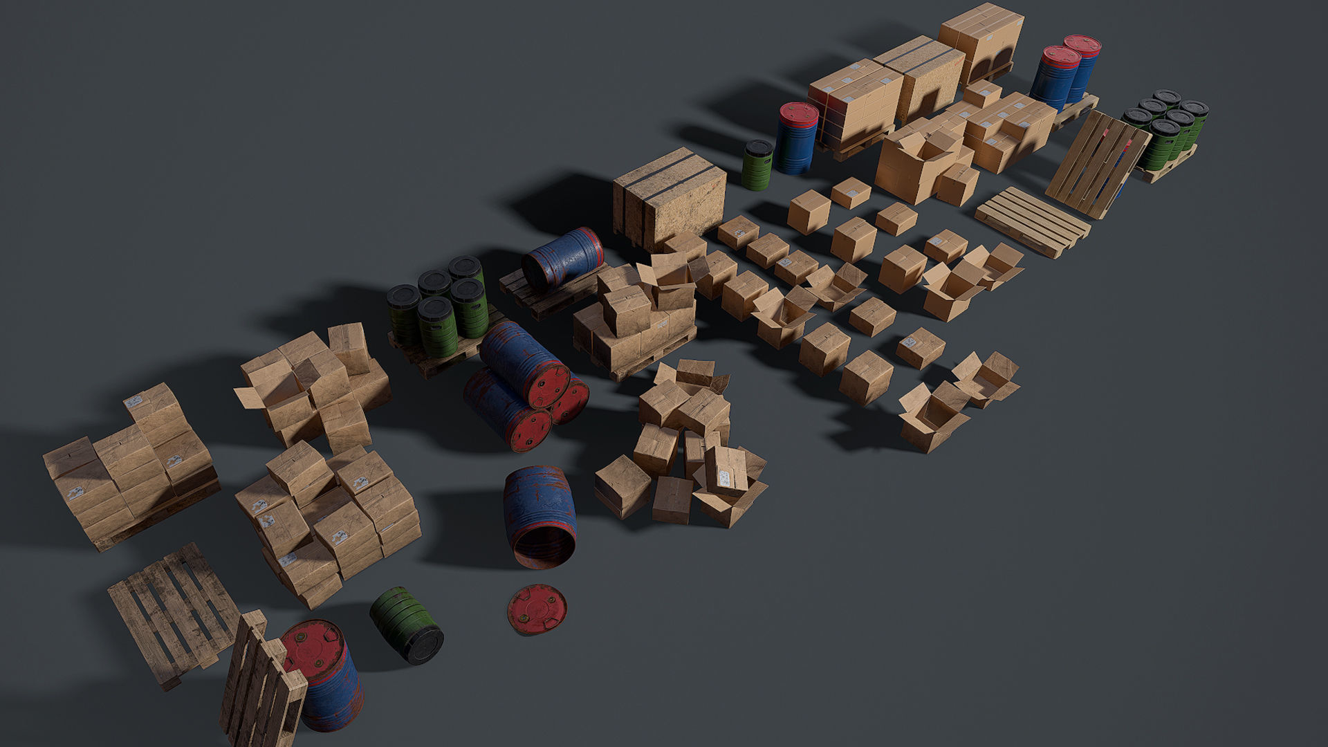 Props for the storage house Set 1 UE4 Low-poly 3D model_2