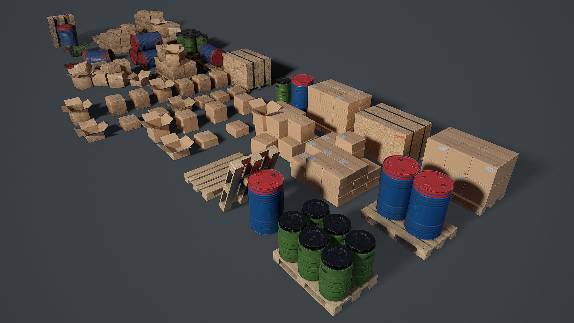 Props for the storage house Set 1 UE4 Low-poly 3D model_3