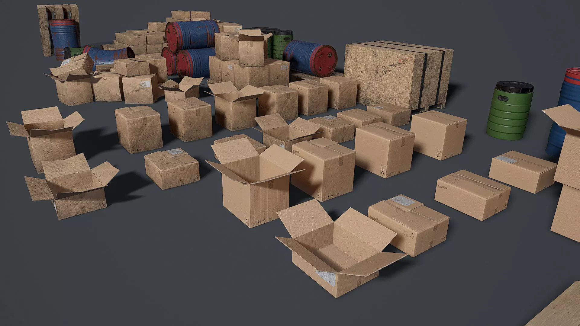 Props for the storage house Set 1 UE4 Low-poly 3D model_0