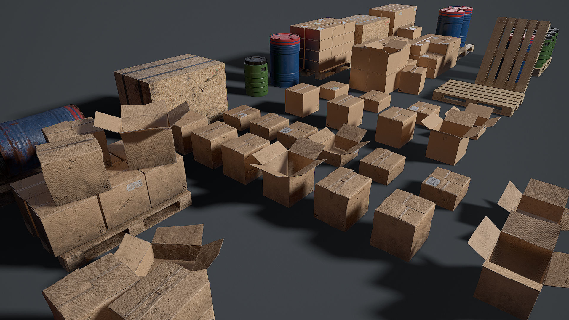 Props for the storage house Set 1 UE4 Low-poly 3D model_1