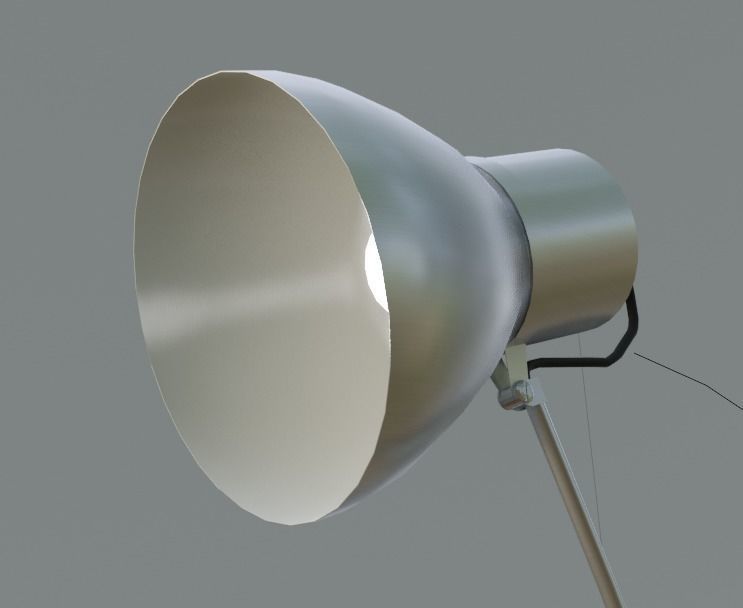 Stylish Metal Lamp Low-poly 3D model_4