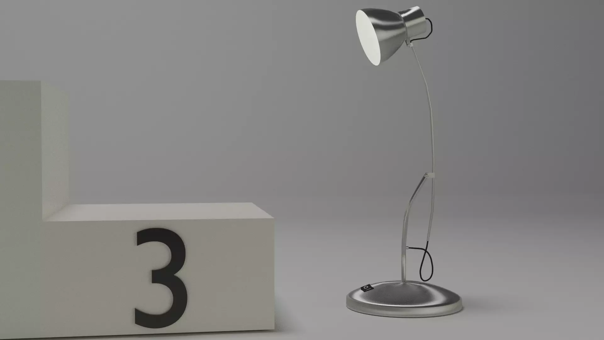 Stylish Metal Lamp Low-poly 3D model_0