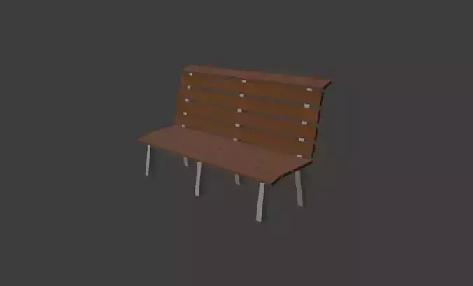 Low Poly Park Bench