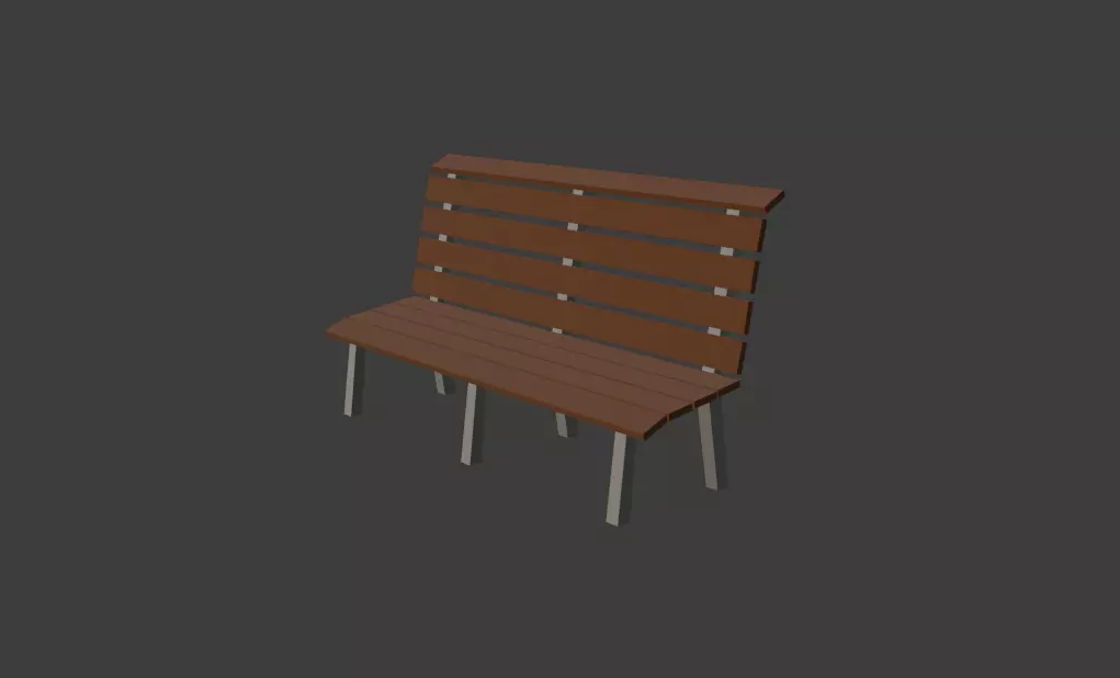 Low Poly Park Bench Low-poly 3D model