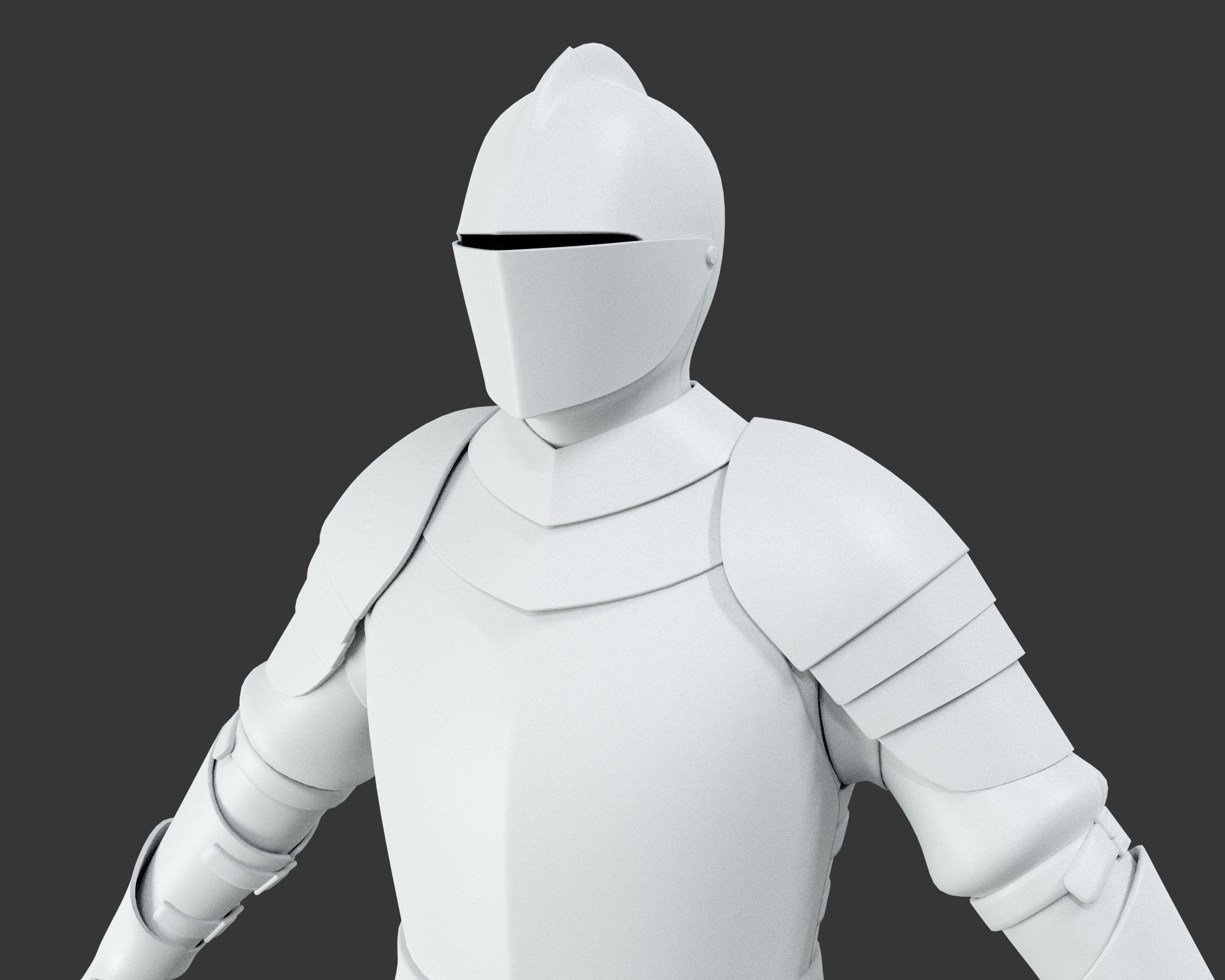 Medieval Elegant Armor Suit Low-poly 3D model_23