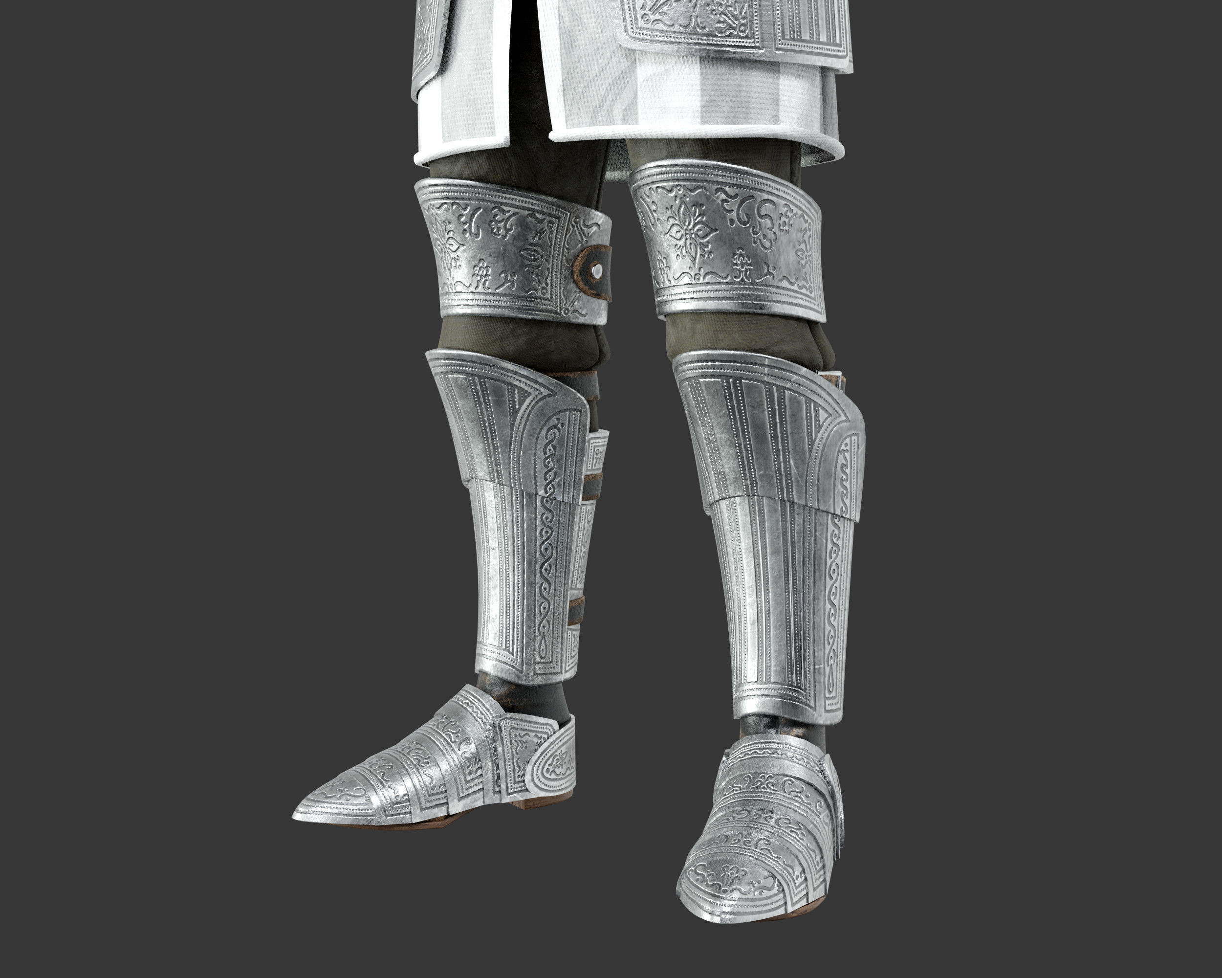 Medieval Elegant Armor Suit Low-poly 3D model_31
