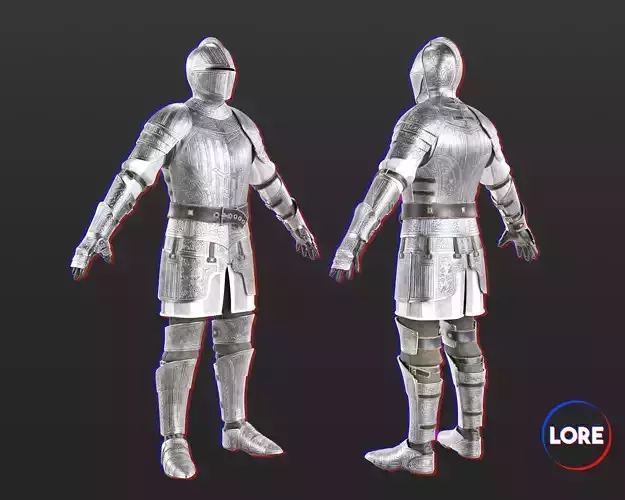 Medieval Elegant Armor Suit Low-poly 3D model