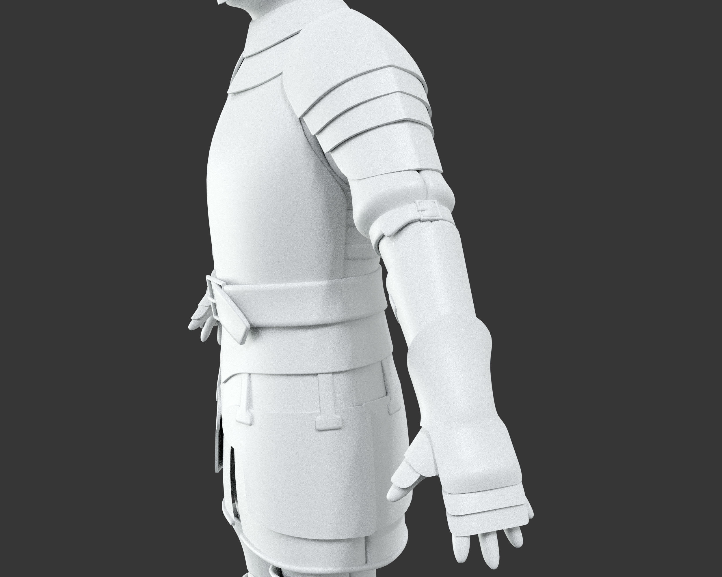 Medieval Elegant Armor Suit Low-poly 3D model_29