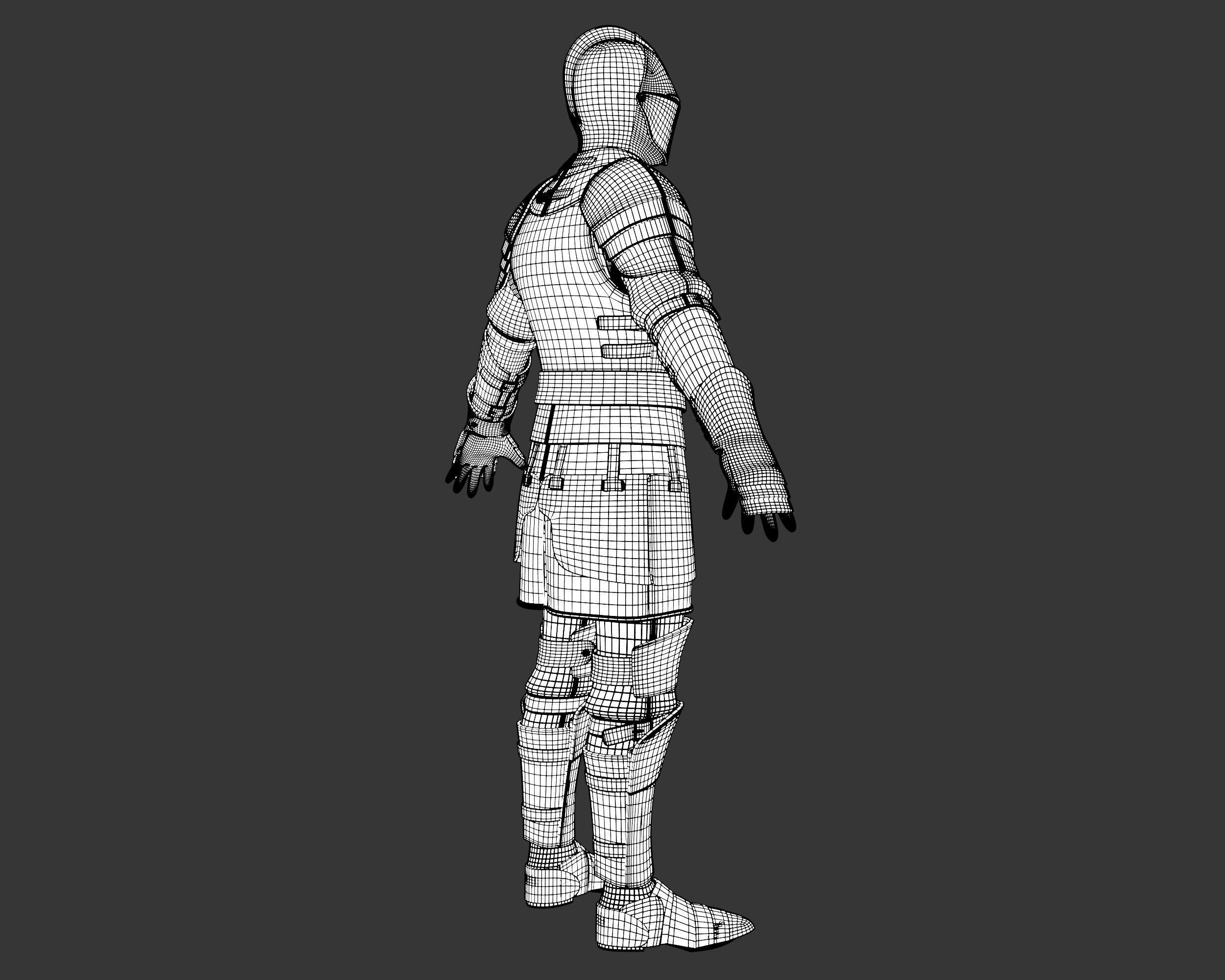 Medieval Elegant Armor Suit Low-poly 3D model_20