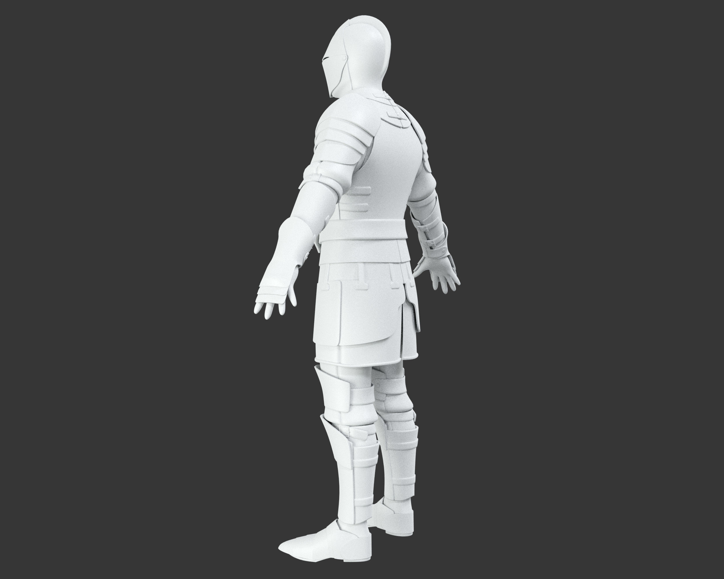 Medieval Elegant Armor Suit Low-poly 3D model_12