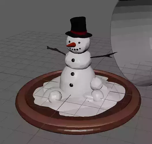 Snowman under display dome 3D model