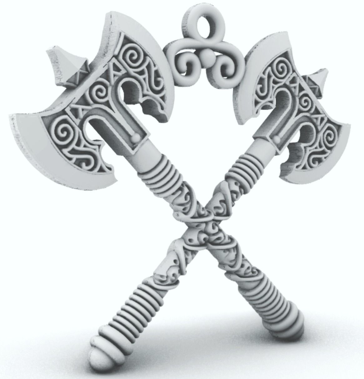 Xango Axe Machado 3D print model 3D print model_20