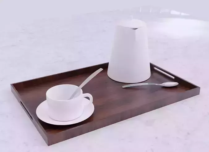 Modern Coffee set PBR Lowpoly 3D model