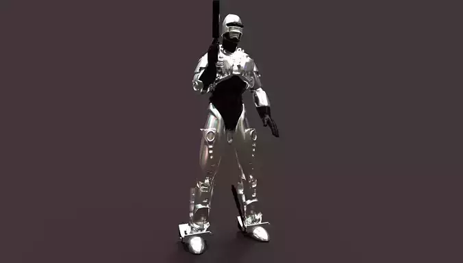 Robocop silver star wars trooper holding gun