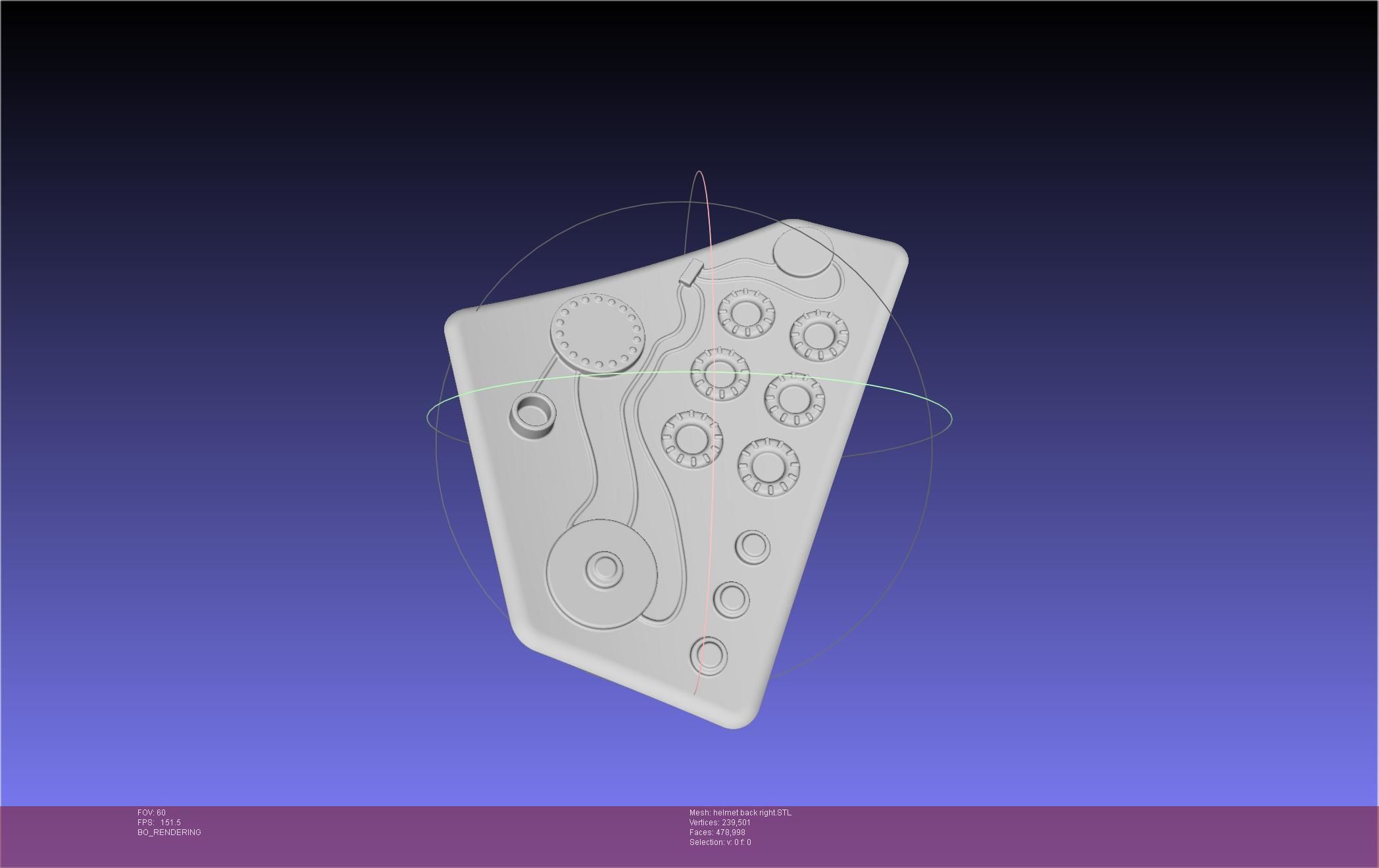 ALIEN Spacesuit Helmet Back Insert 3D print model_69