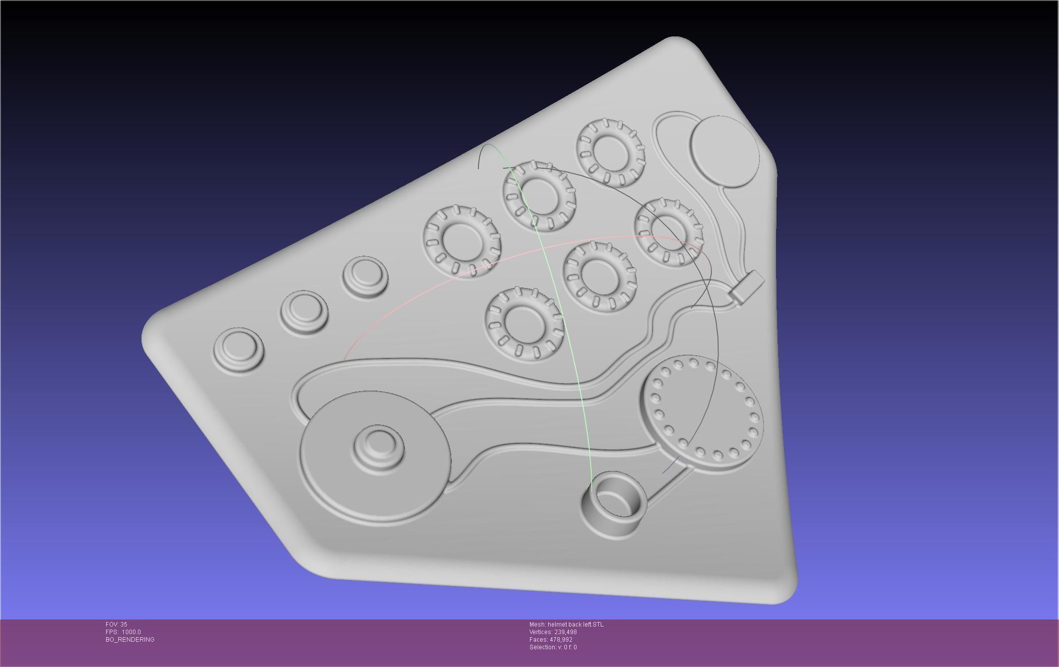 ALIEN Spacesuit Helmet Back Insert 3D print model_58