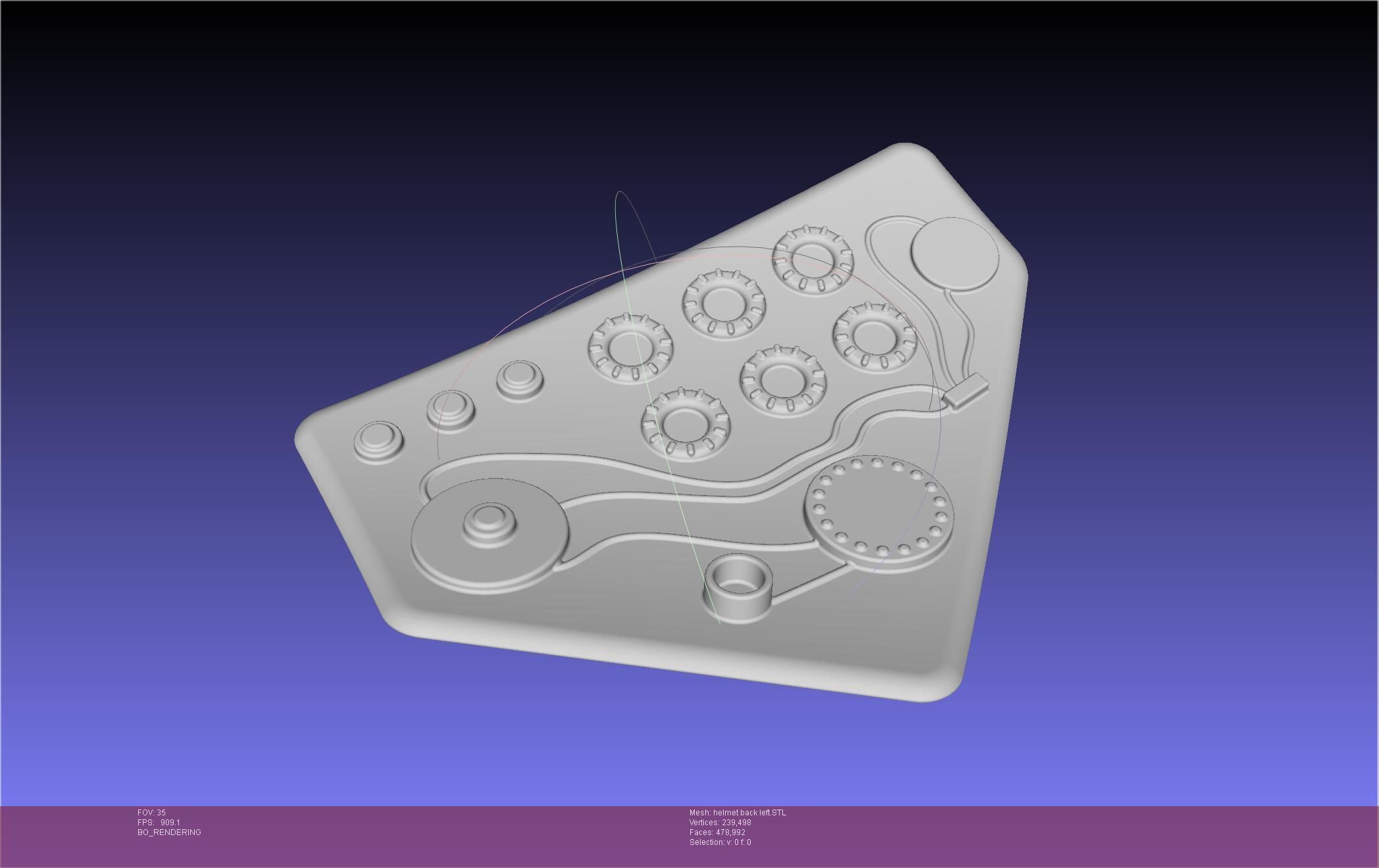 ALIEN Spacesuit Helmet Back Insert 3D print model_61