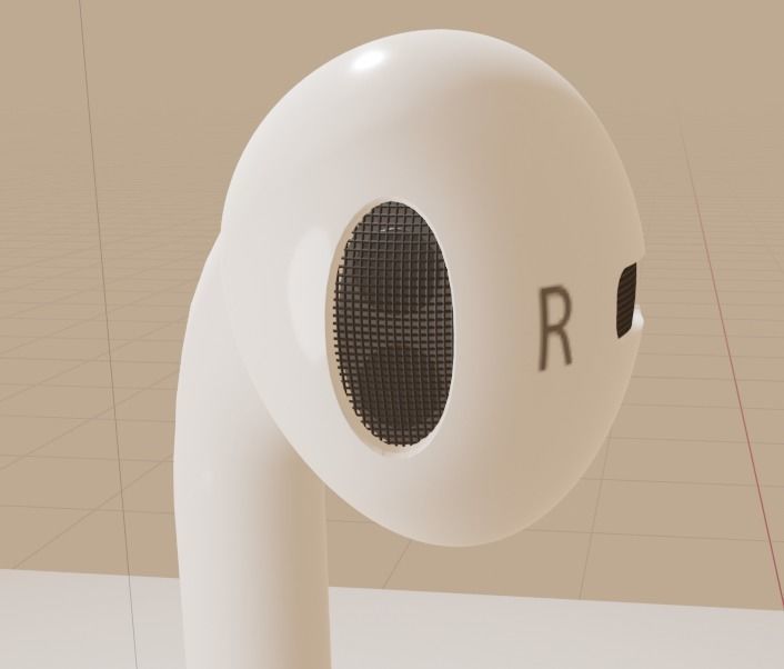 Earphone two earphones on table 3D model_3