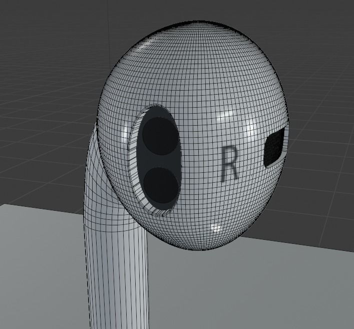 Earphone two earphones on table 3D model_2